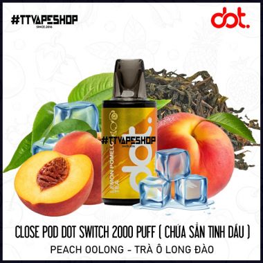 Đầu Pod Dot Switch 2000 Puff Lemon Pomelo Tea  - Trà Chanh Bưởi ( Chứa Sẳn Tinh Dầu )