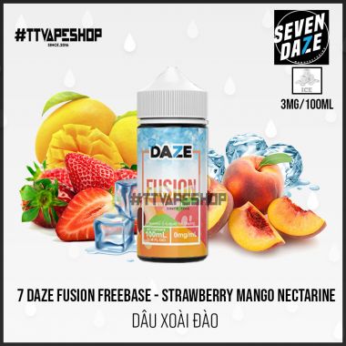 7 Daze Fusion 3-6mg/100ml Strawberry Mango Nectarine - Dâu Xoài Đào