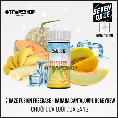 7 Daze Fusion 3-6mg/100ml Banana Cantaloupe Honeydew - Chuối Dưa Lưới Dưa Gang