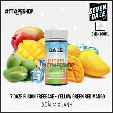 7 Daze Fusion 3-6mg/100ml Yellow Green Red Mango - Xoài Mix Lạnh