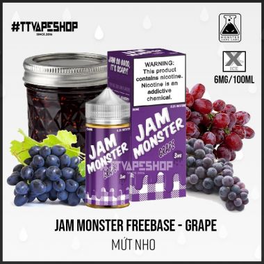 Jam Monster Freebase - Apricot ( Mứt Mơ ) 3-6mg/100ml