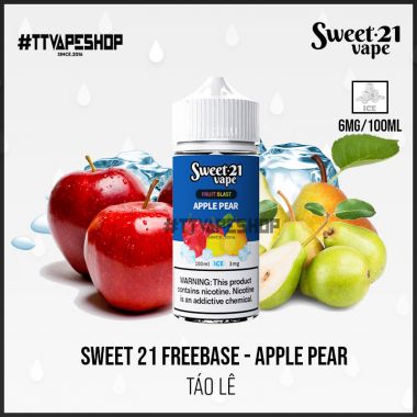 Sweet 21 Freebase 3-6mg/30ml - Apple Pear - Táo Lê