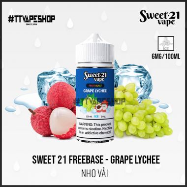 Sweet 21 Freebase 3-6mg/30ml - Grape Lychee - Nho Vải