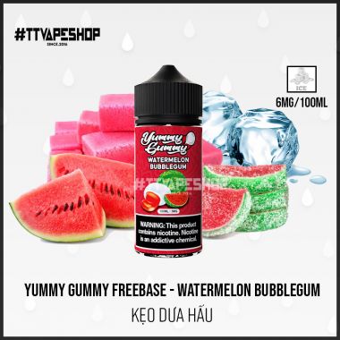 Yummy Gummy ( 3-6mg/100ml ) - Watermelon Bubblegum - Kẹo Dưa Hấu