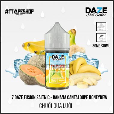 7 Daze Fusion Salt - Banana Cantaloupe Honeydew ( Chuối Dưa Lưới Dưa Gang ) 30-50mg/30ml