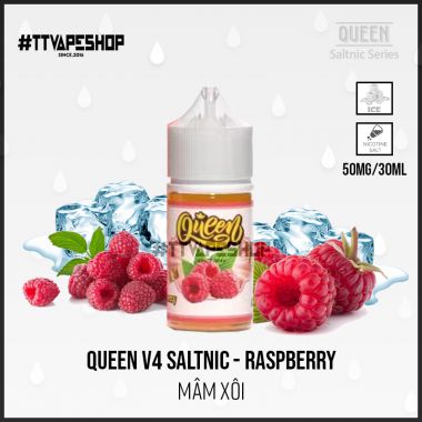 Queen v4 Saltnic Raspberry - Mâm Xôi 35-50mg/30ml