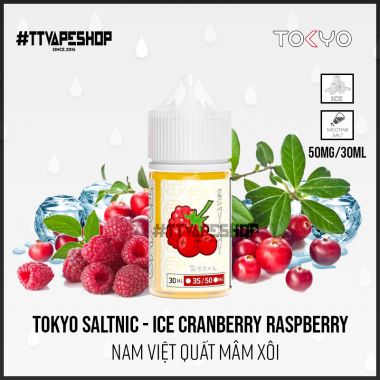 Tokyo Saltnic 35mg/30ml - Ice Cranberry Raspberry - Nam Việt Quất Mâm Xôi