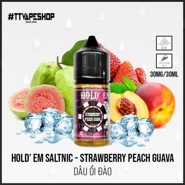 Hold' Em ( 30-50mg/30ml ) Strawberry Peach Guava - Dâu Ổi Đào
