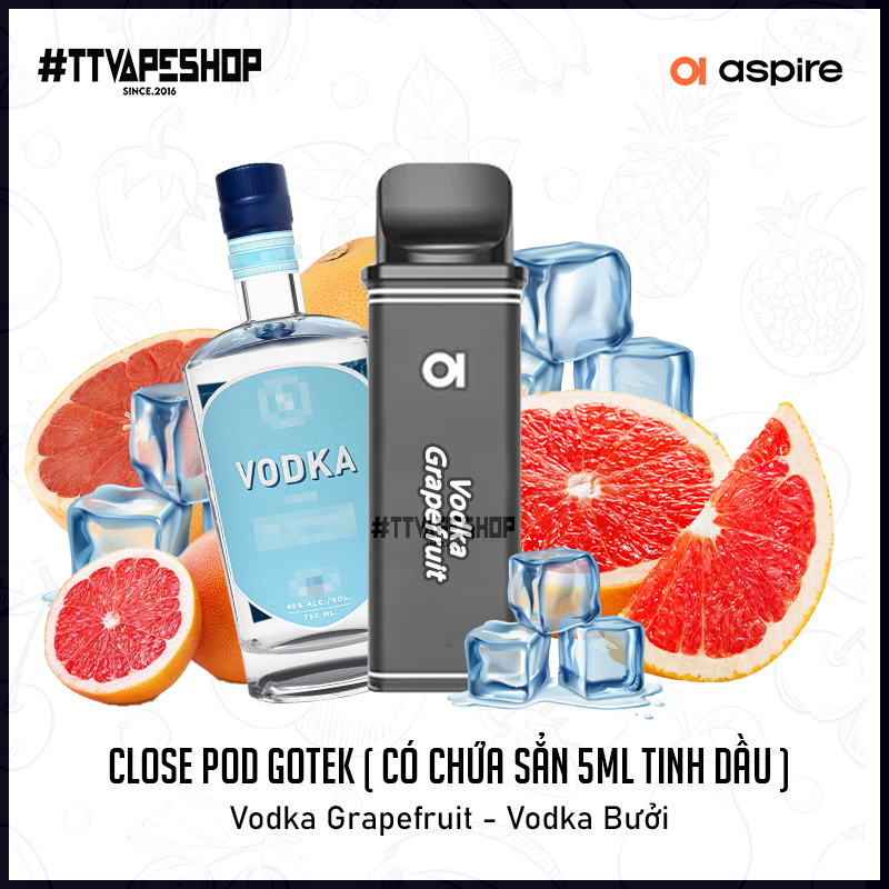 Đầu Pod Gotek X ( Close Pod ) 5ml - Vodka Grapefruit - Vodka Bưởi