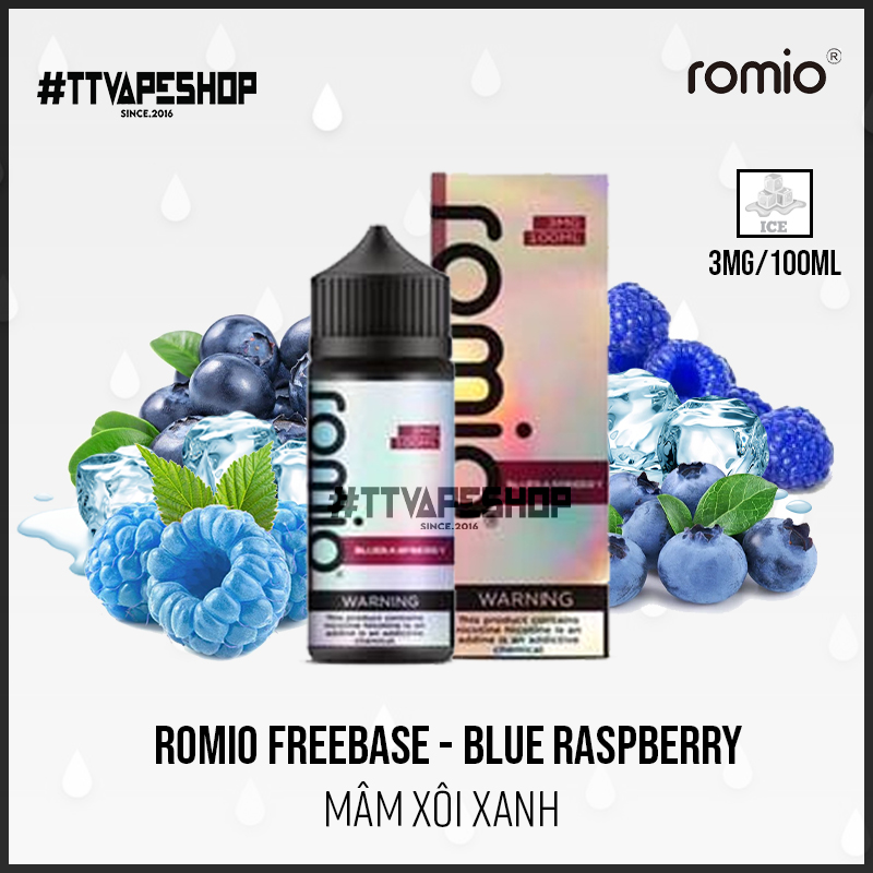Romio 3mg/100ml - Blue Raspberry - Mâm Xôi Xanh