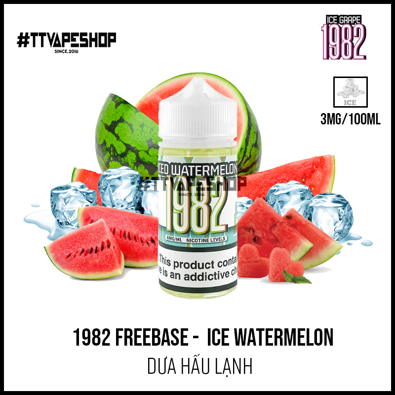 1982 - 3mg/100ml - Ice Watermelon - Dưa Hấu Lạnh