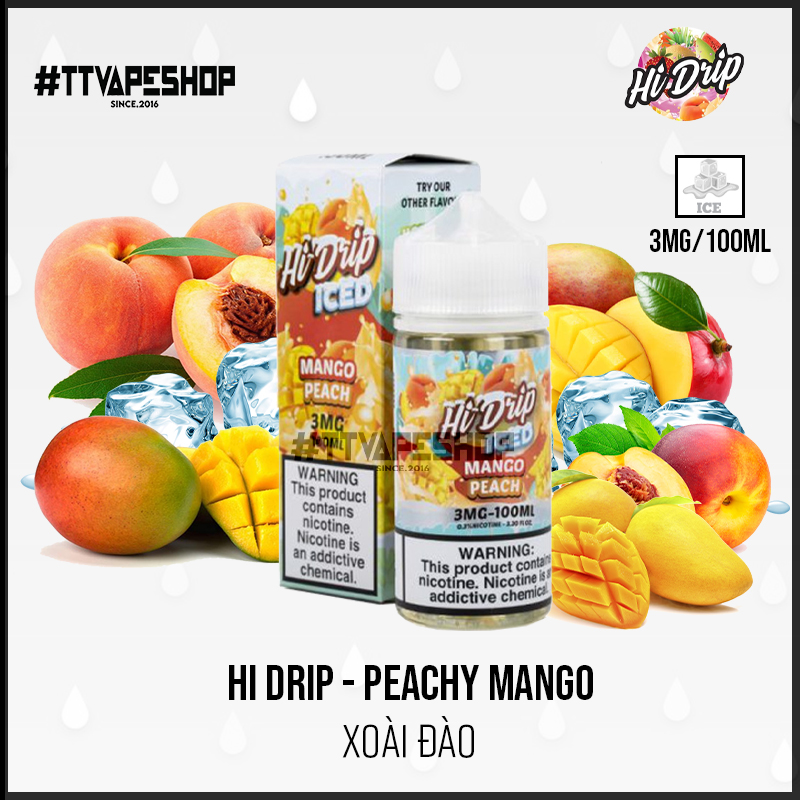 Hi Drip 3mg/100ml - Peachy Mango - Xoài Đào