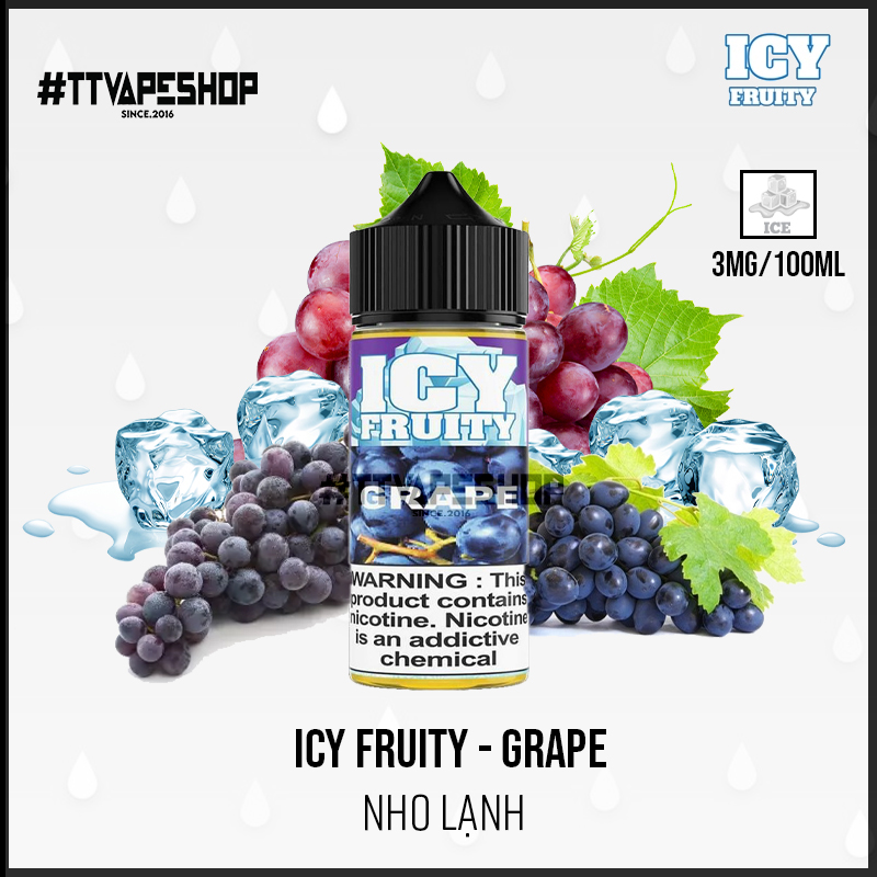 Icy Fruity Freebase 3mg/100ml - Grape - Nho Lạnh