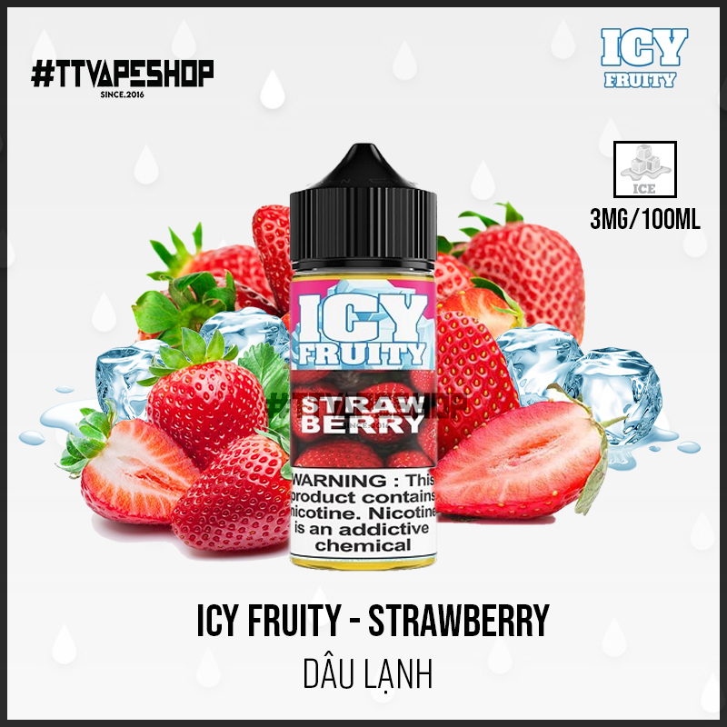 Icy Fruity Freebase 3mg/100ml - StrawBerry - Dâu Lạnh