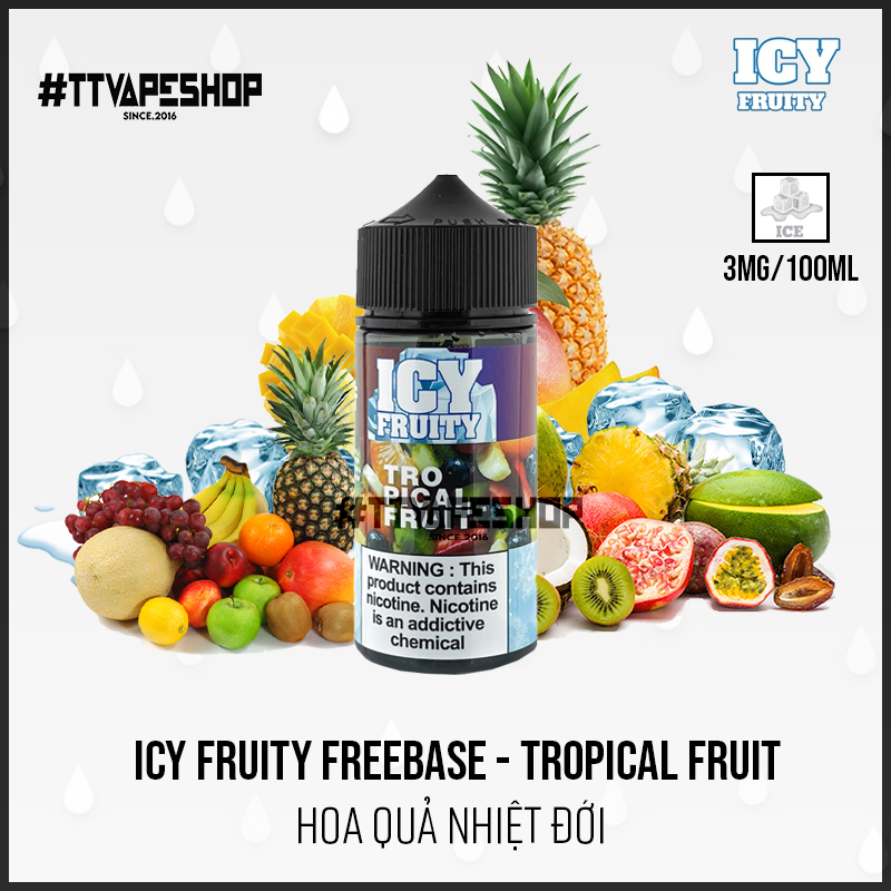Icy Fruity Freebase 3mg/100ml - Tropical Fruit - Hoa Quả Nhiệt Đới