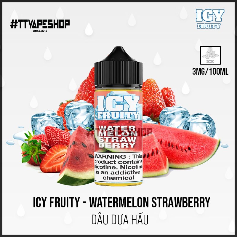 Icy Fuity 3mg/100ml - Watermelon StrawBerry - Dâu dưa hấu