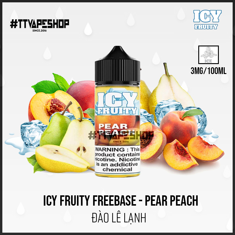 Icy Fruity Freebase 3mg/100ml - Pear Peach - Đào Lê Lạnh