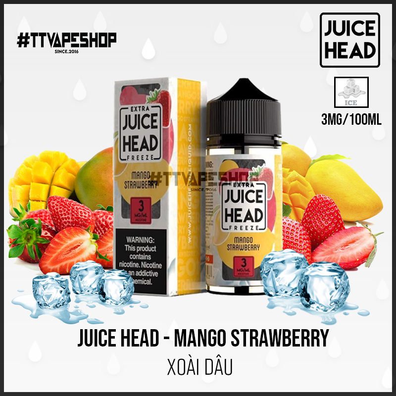Juice Head 3mg/100ml - Mango StrawBerry - Xoài dâu