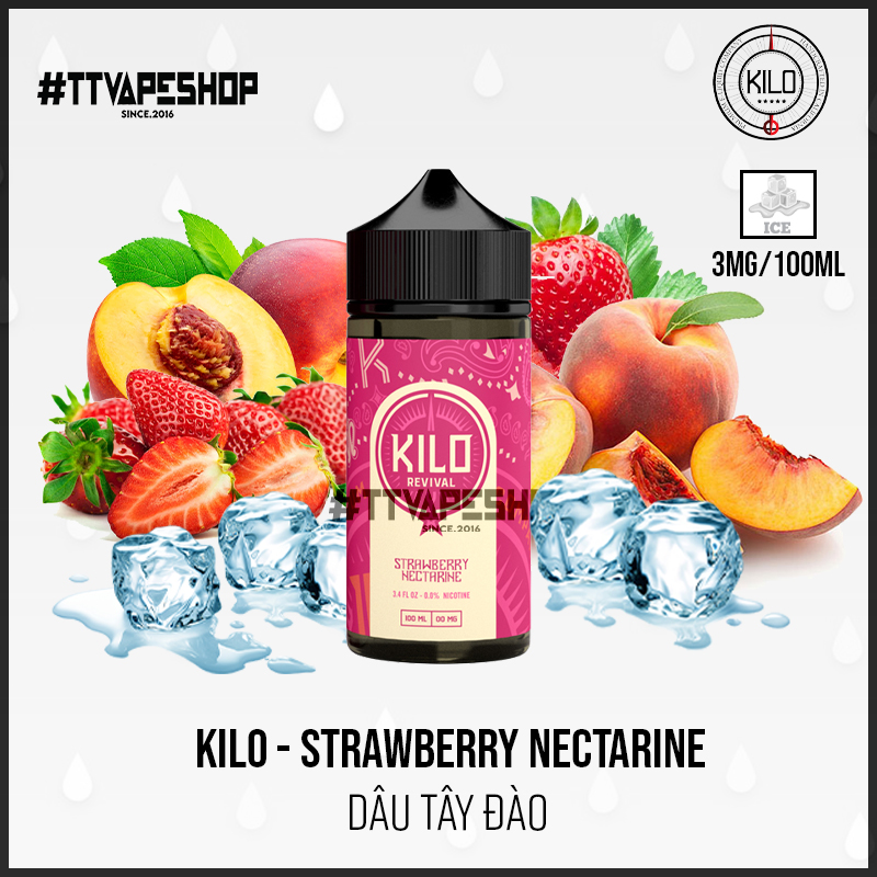 Kilo 3mg/100ml - StrawBerry Nectarine - Dâu tây đào
