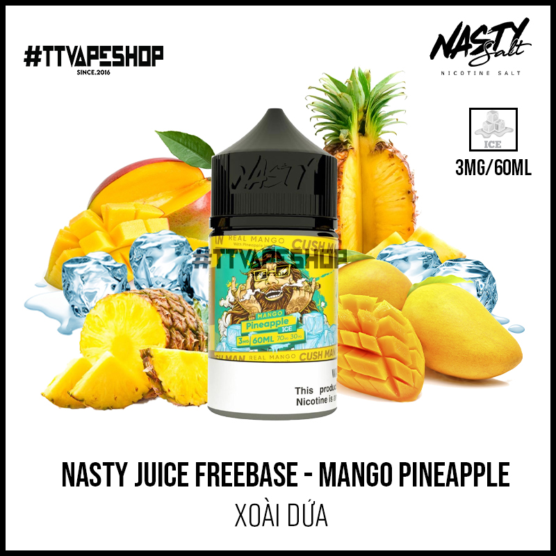 Nasty Juice - 3mg/60ml - Mango Pineapple - Xoài dứa