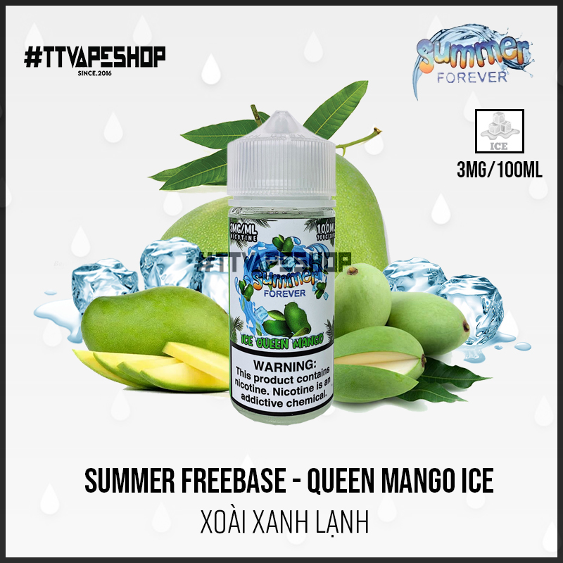 Summer Freebase 3mg/100ml - Queen Mango Ice - Xoài Xanh Lạnh