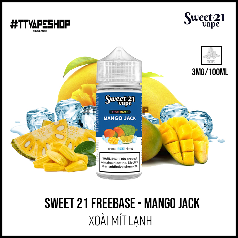 Sweet 21 3mg/100ml - Mango Jack - Xoài Mít Lạnh