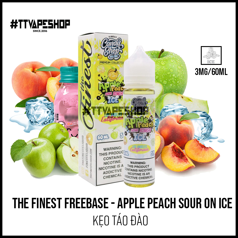 The Finest Candy Shop 3ml/60ml - Apple Peach Sour On Ice - Kẹo Táo Đào