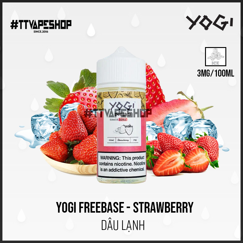 Yogi Freebase 3mg/100ml - Strawberry - Dâu