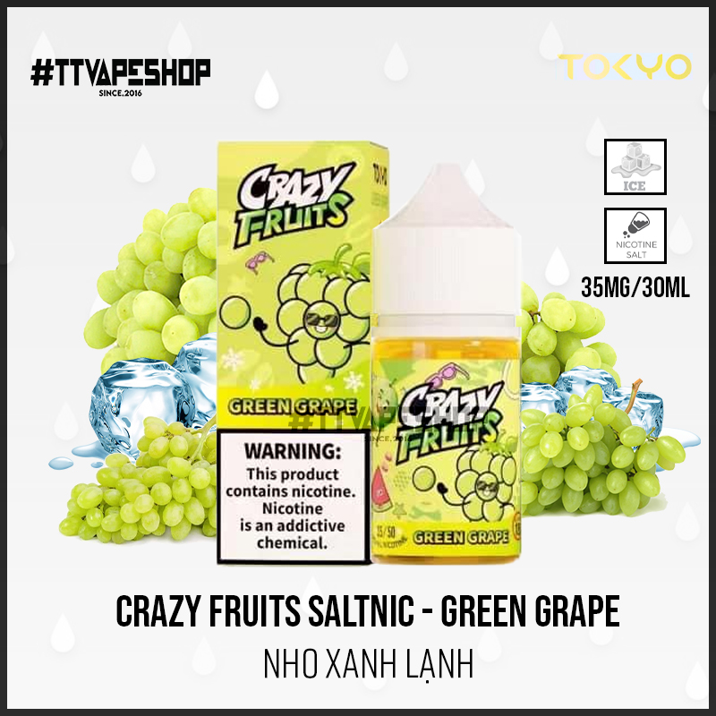 Crazy Fruits 35mg/30ml Green Grape - Nho Xanh Lạnh