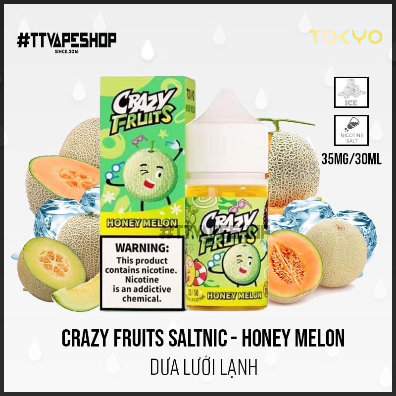 Crazy Fruits 35mg/30ml Honey Melon - Dưa Lưới Lạnh