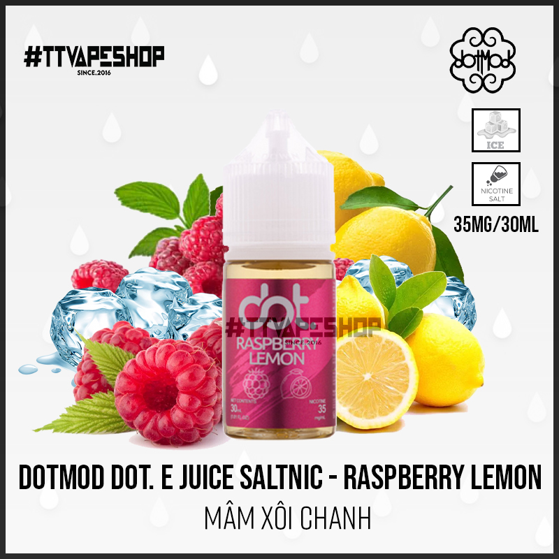 Dotmod Dot. E Juice Saltnic 35mg/30ml - RaspBerry Lemon - Mâm Xôi Chanh