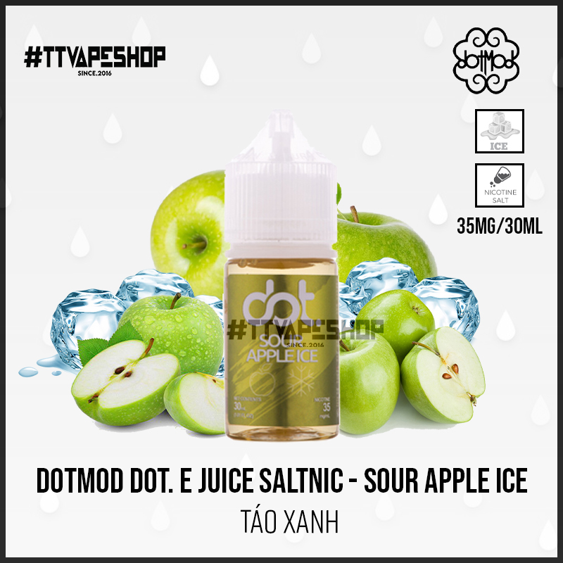 Dotmod Dot. E Juice Saltnic 35mg/30ml - Sour Apple Ice - Táo Xanh