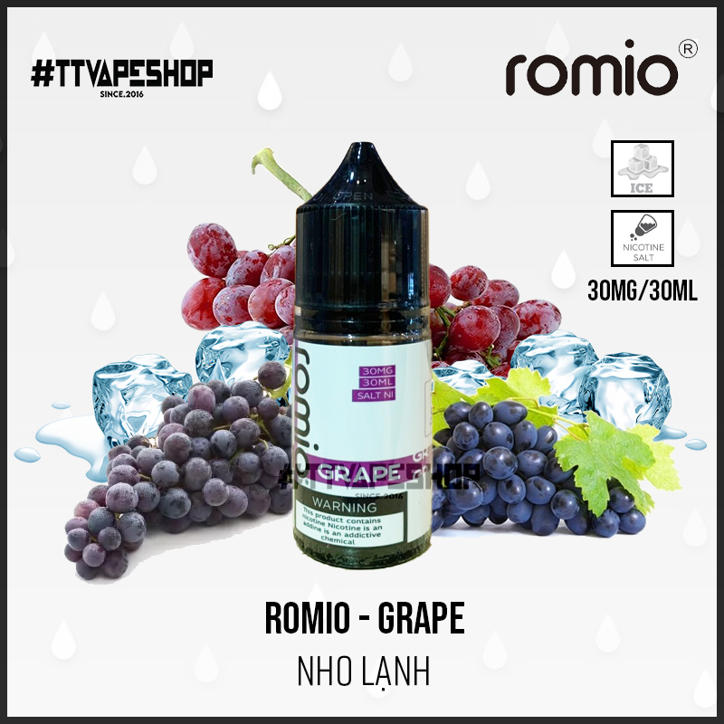 Romio Saltnic 30mg/30ml - Grape - Nho Lạnh