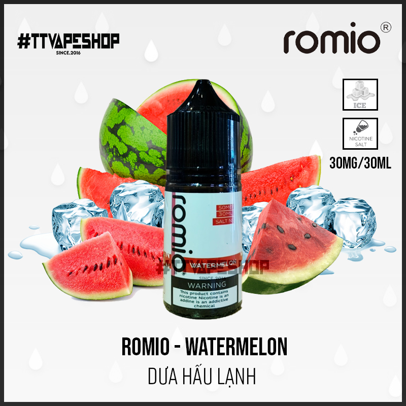 Romio Saltnic 30mg/30ml - Watermelon - Dưa Hấu Lạnh