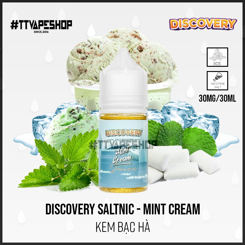 Discovery Saltnic 30-50mg/30ml - Mint Cream - Kem bạc hà