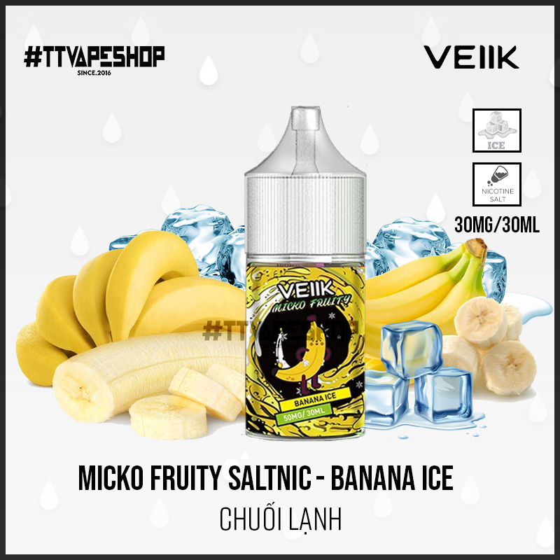 Micko Fruity Salt Banana Ice - Chuối lạnh 30-50mg/30ml