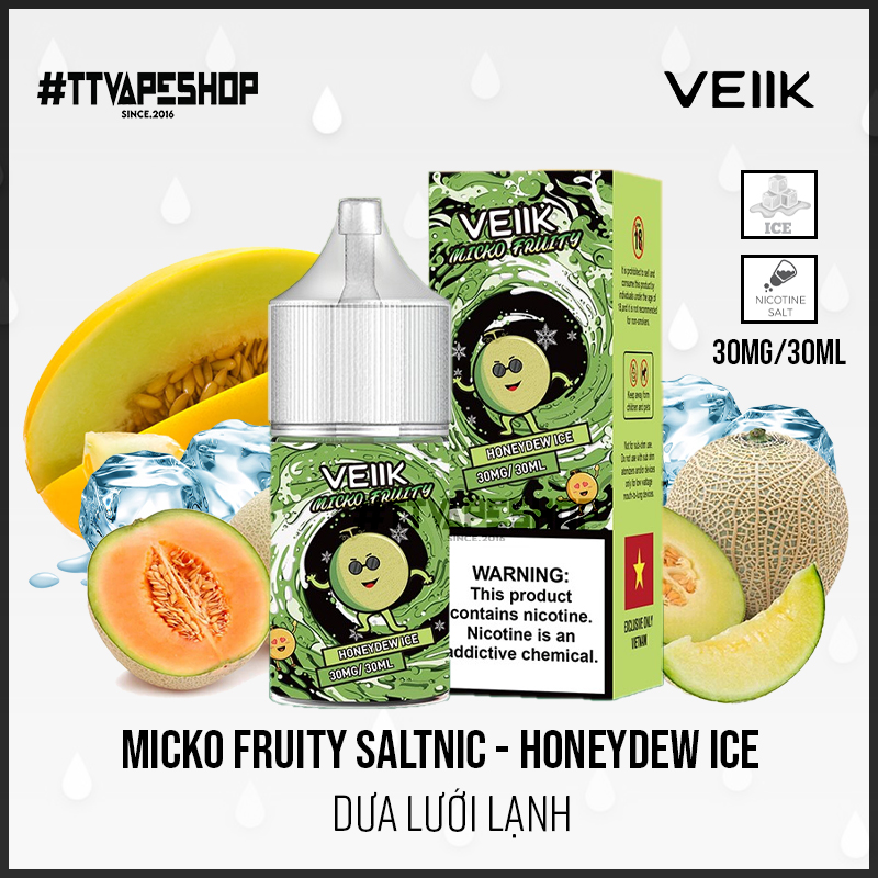 Micko Fruity Salt Honeydew Ice - Dưa Lưới Lạnh 30-50mg/30ml