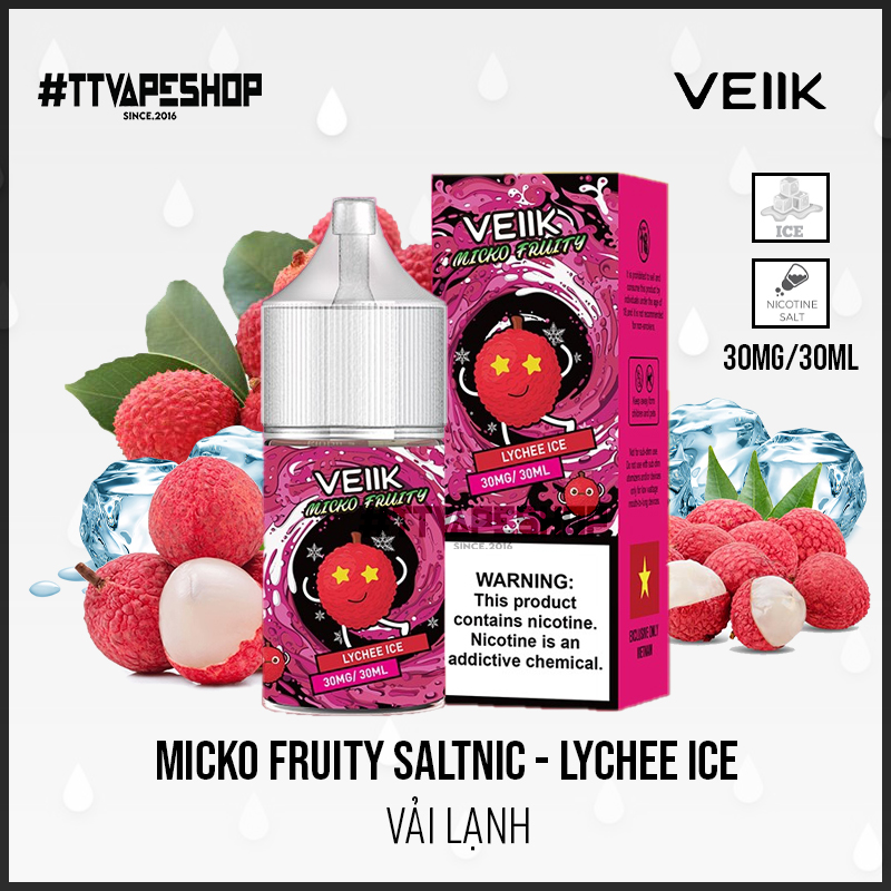 Micko Fruity Salt Lychee Ice - Vải Lạnh 30-50mg/30ml