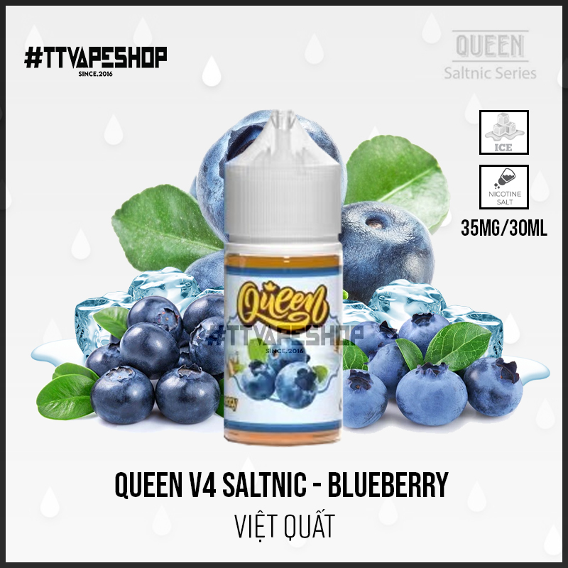 Queen v4 Saltnic Blueberry - Việt Quất 35-50mg/30ml