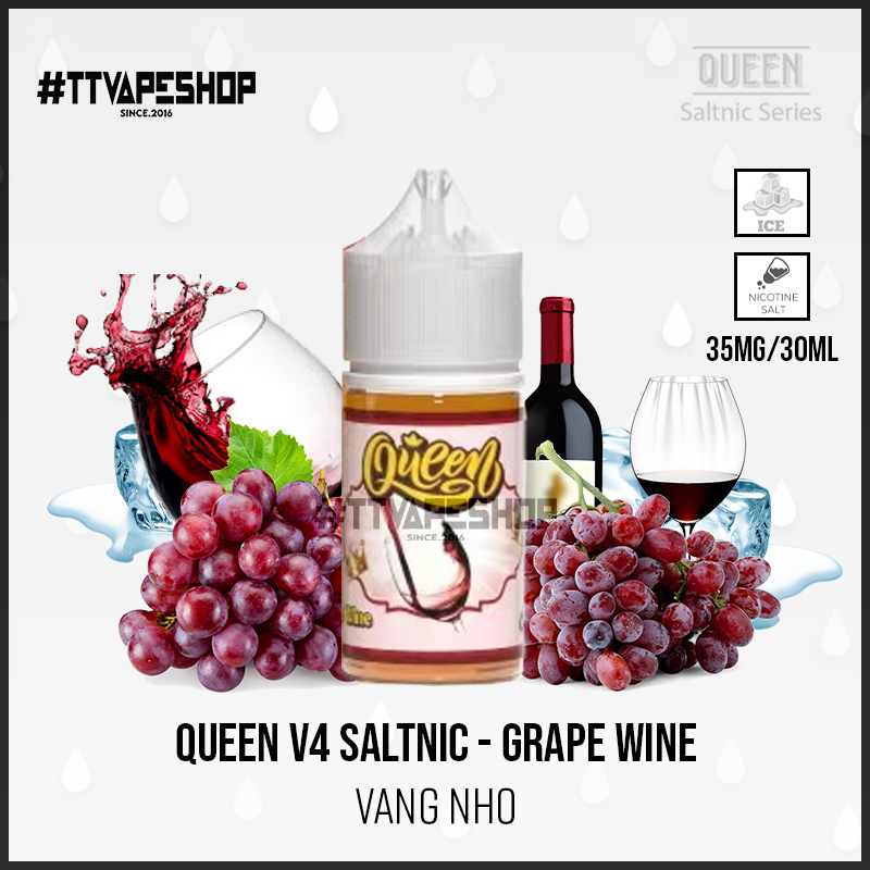 Queen v4 Saltnic Grape Wine - Vang Nho 35-50mg/30ml