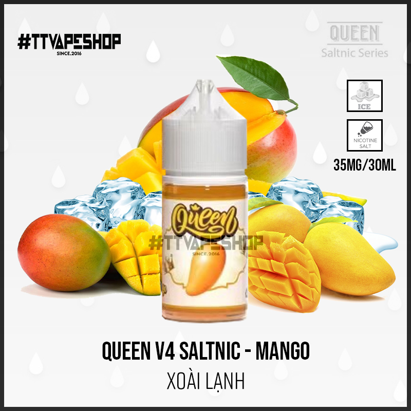 Queen v4 Saltnic Mango - Xoài 35-50mg/30ml