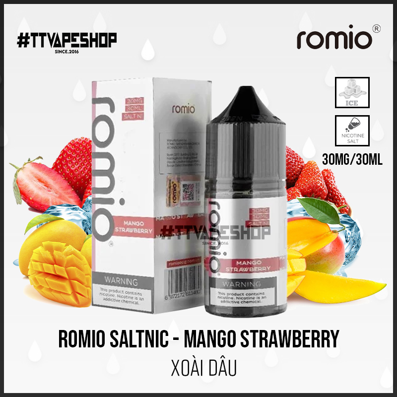 Romio Saltnic 30mg/30ml - Mango Strawberry - Xoài Dâu