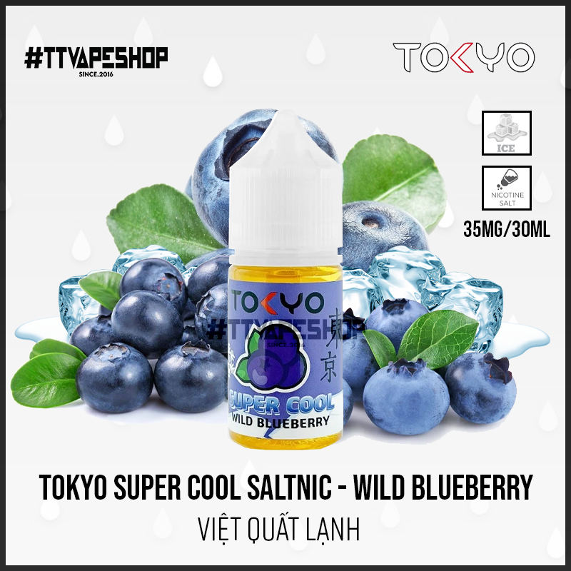 Tokyo Super Cool Saltnic - Wild blueberry - Việt quất lạnh 35-50mg/30ml