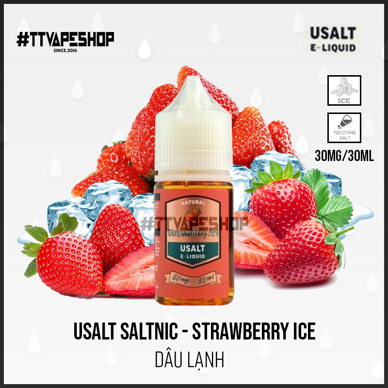 Usalt 30-50mg30ml - Strawberry ice - Dâu Lạnh