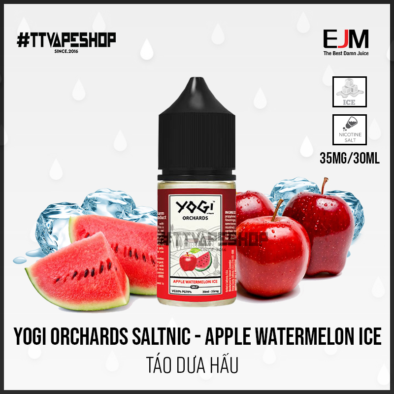 Yogi Orchards Saltnic Apple Watermelon Ice - Táo Dưa Hấu 35mg/30ml