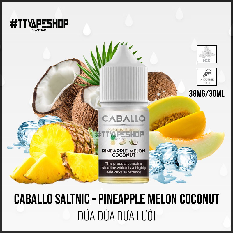 Caballo ( 38-58mg/30ml ) - Pineapple Melon Coconut - Dứa Dừa Dưa Lưới