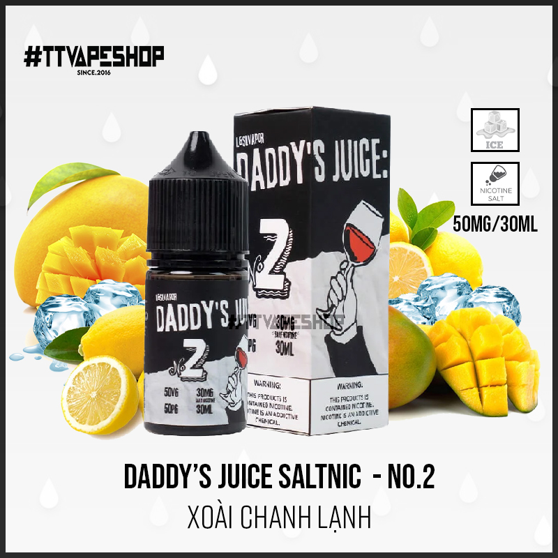 Daddy’s Juice Salt ( 30-50mg/30ml ) - No.7 - Đào Chanh Leo Lạnh