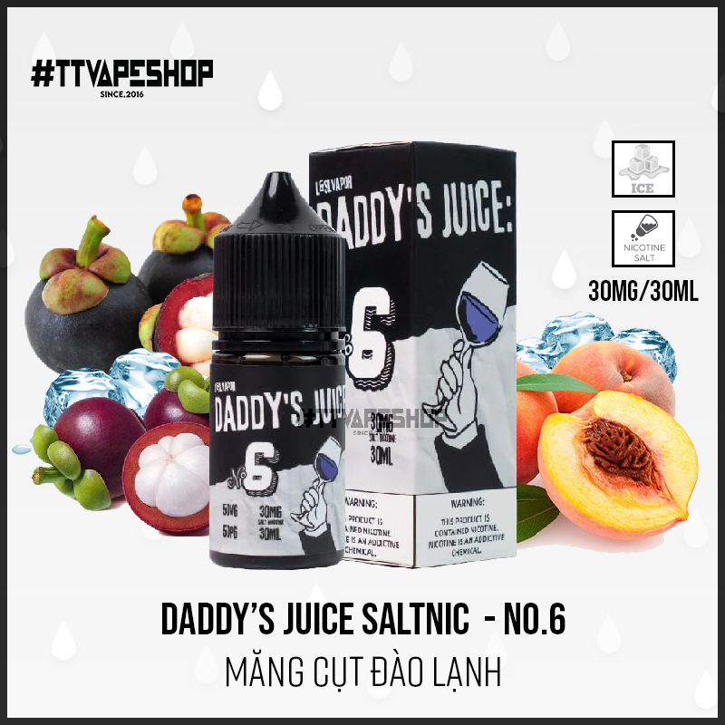 Daddy’s Juice Salt ( 30-50mg/30ml ) - No.6 - Măng Cụt Đào Lạnh