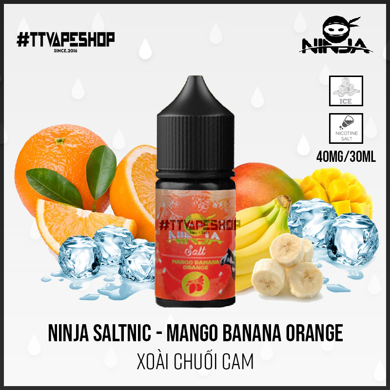 Ninja Saltnic 40-60mg/30ml - Mango Banana Orange ( Xoài Chuối Cam )