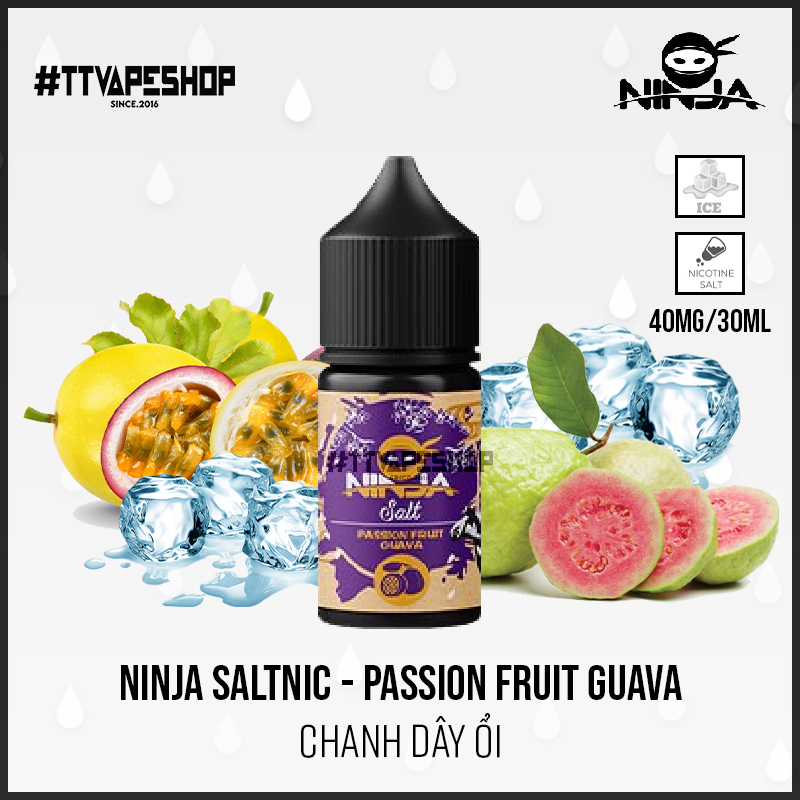 Ninja Saltnic 40-60mg/30ml - Passion Fruit Guava ( Chanh Dây Ổi )